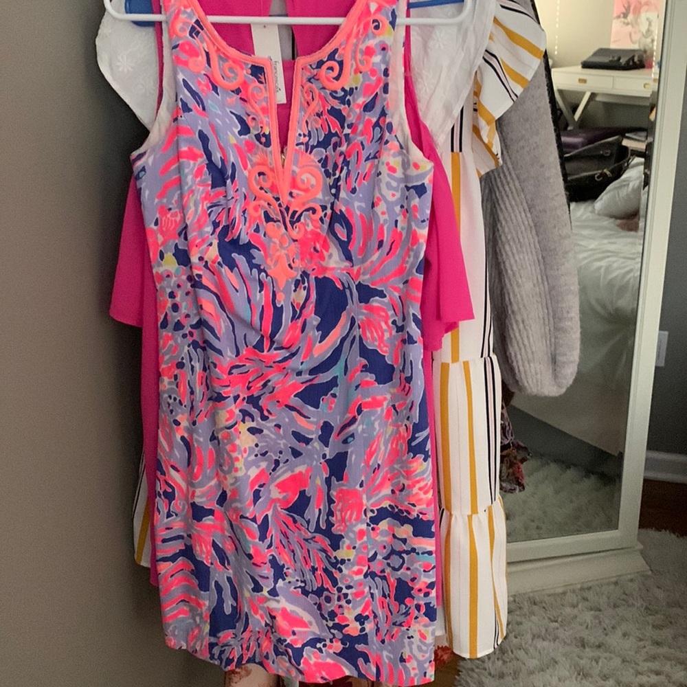 LILY PULITZER pink and blue printed dress